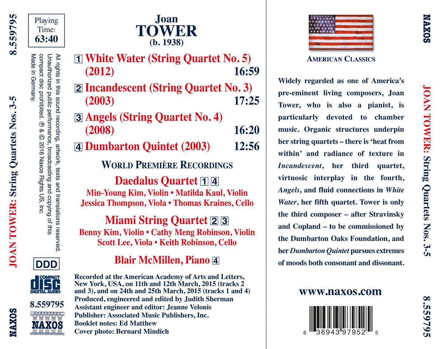 Tower: String Quartets Nos. 3-5 & Dumbarton Quintet