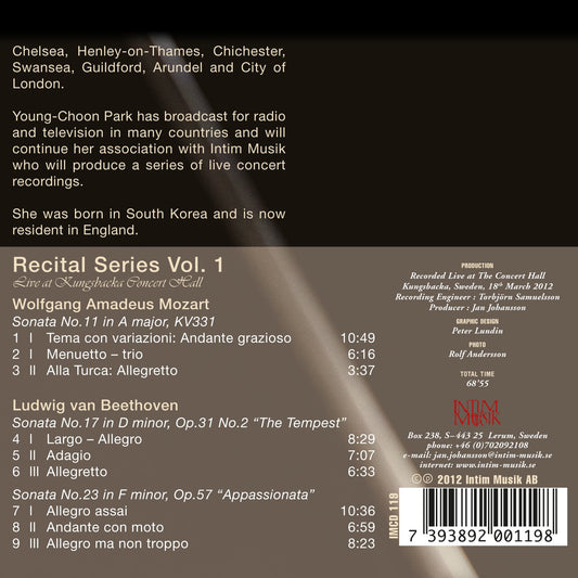 Young-Choon Park: Recital Series, Vol. 1 - Live at Kungsback