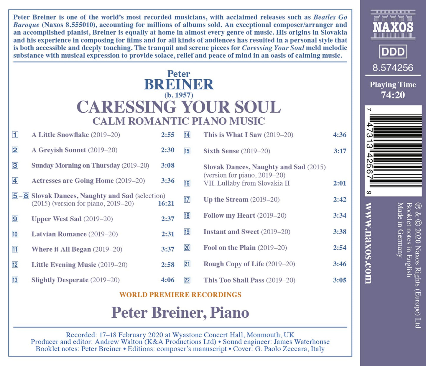 Breiner: Caressing Your Soul - Calm Romantic Piano Music