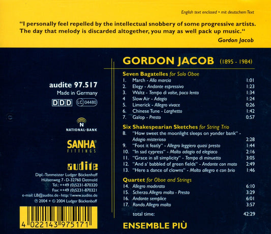 WORKS FOR OBOE & STRINGS