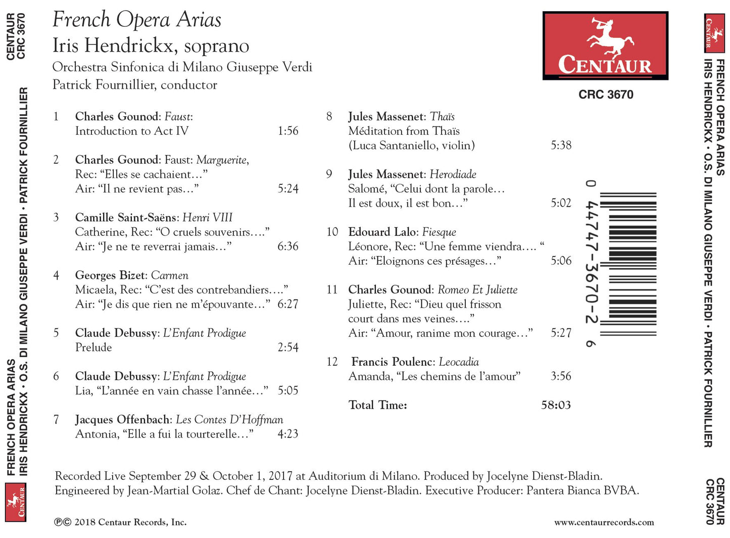 French Opera Arias (Live)