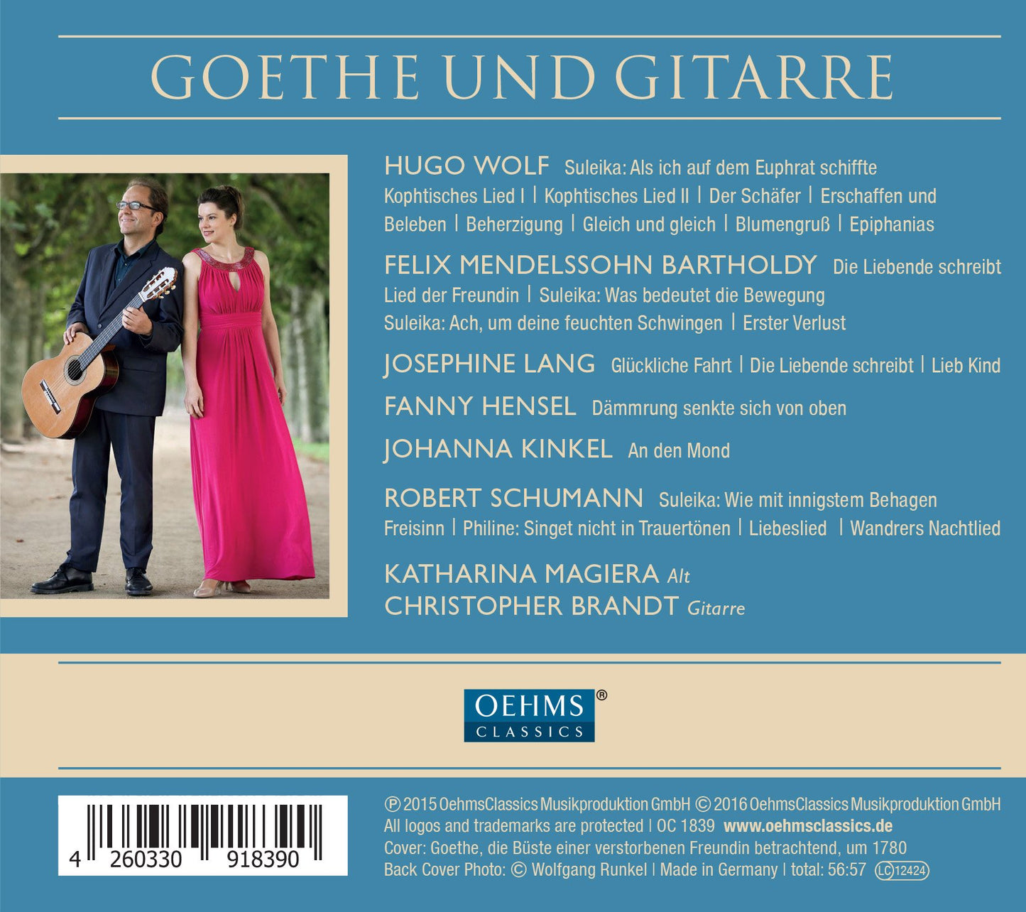 Goethe-Lieder (Arr. C. Brandt for Voice & Guitar)