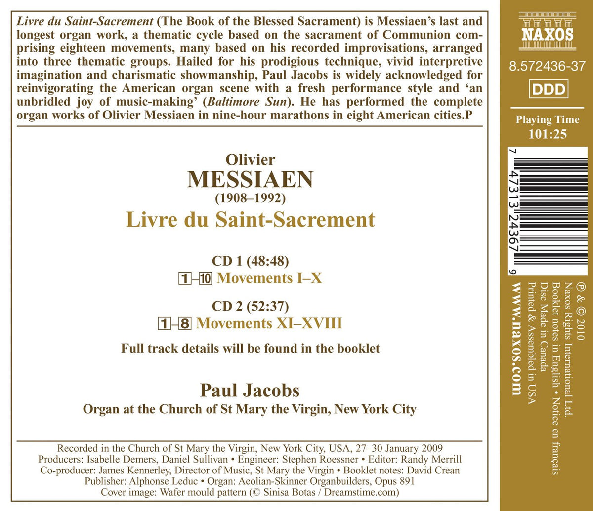 Messiaen: Livre du Saint Sacrement