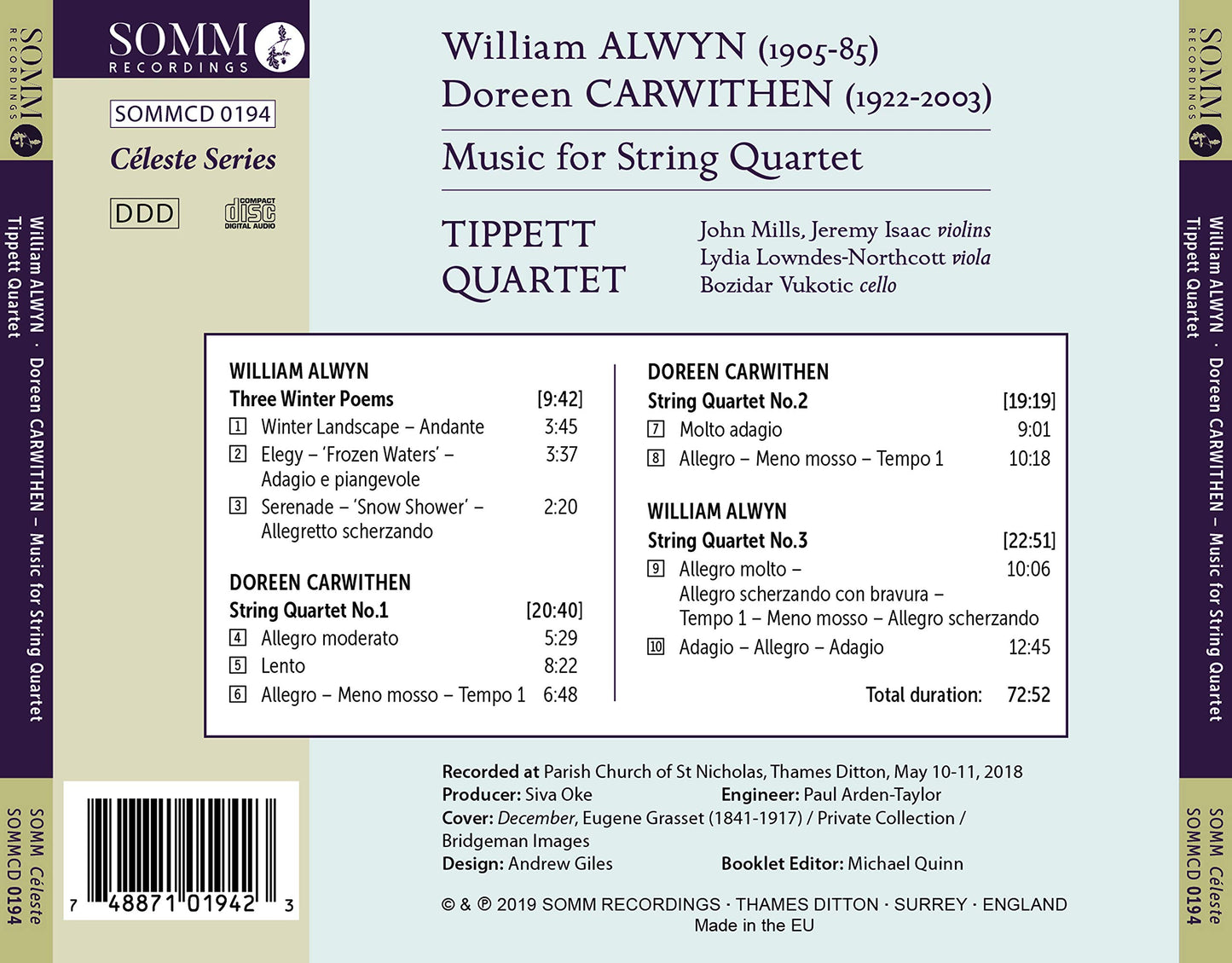 Alwyn & Carwithen: Music for String Quartet