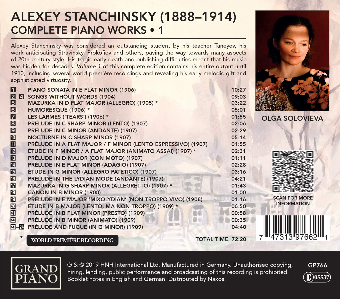 Stanchinsky: Complete Piano Works, Vol. 1