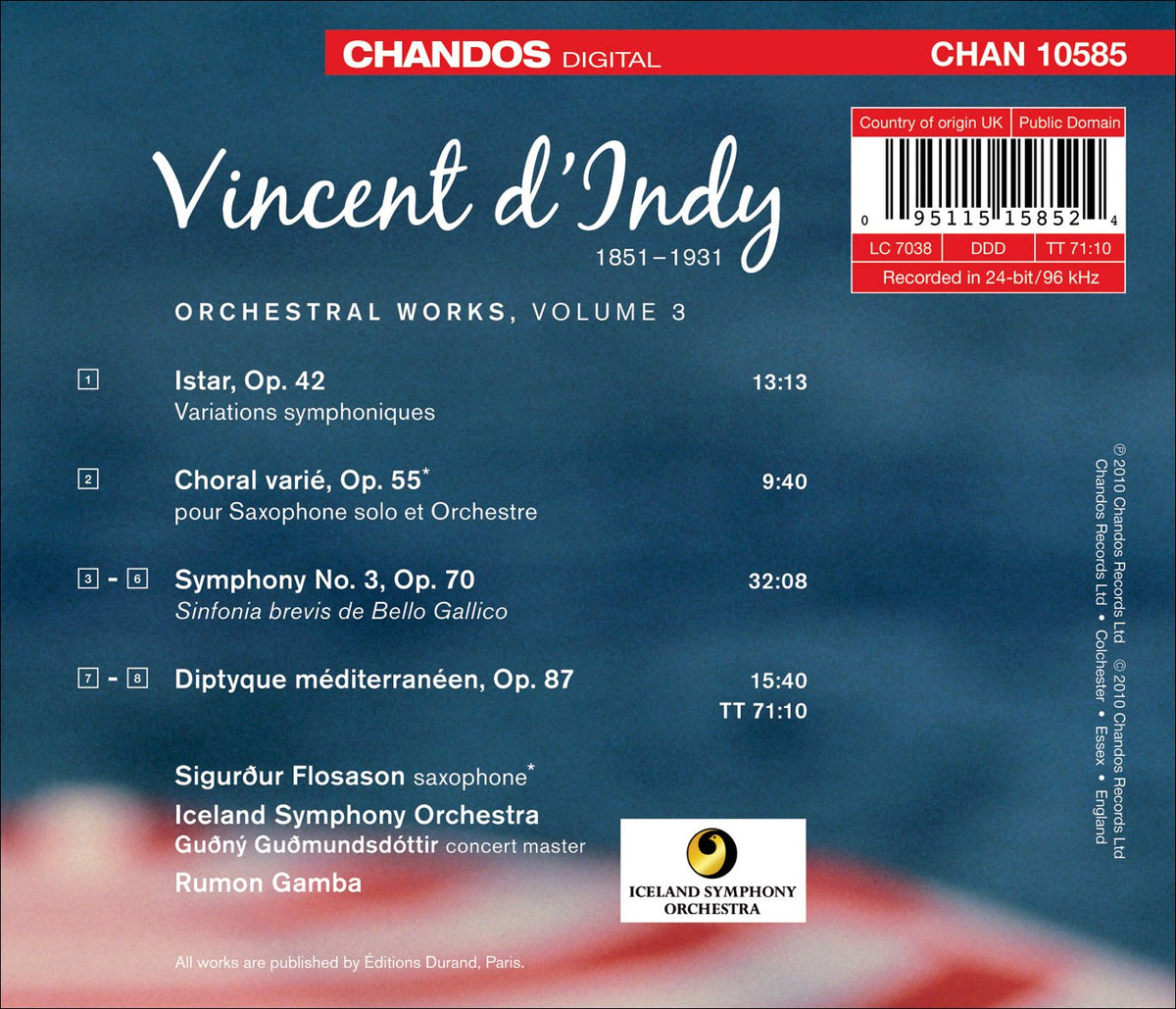 D'Indy: Orchestral Works, Vol. 3