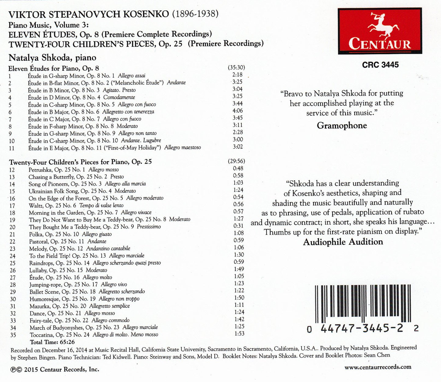 Kosenko: Piano Music, Vol. 3