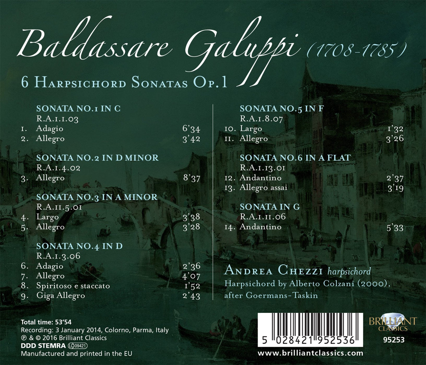 Galuppi: 6 Harpsichord Sonatas, Op. 1