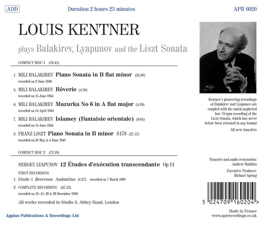 Balakirev, Lyapunov & Liszt: Piano Works