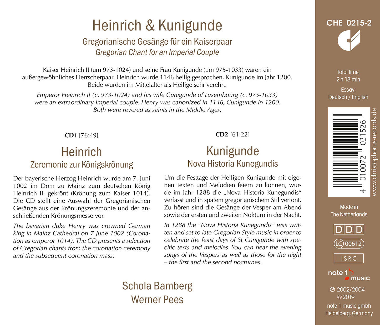 Heinrich and Kunigunde - Gregorian Chant for an Imperial Cou