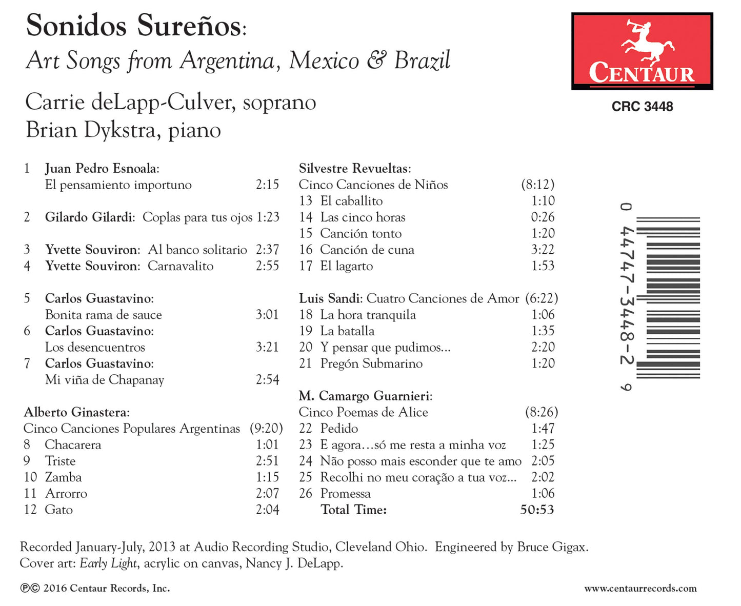 Sonidos Sureños: Art Songs from Argentina, Mexico & Brazil
