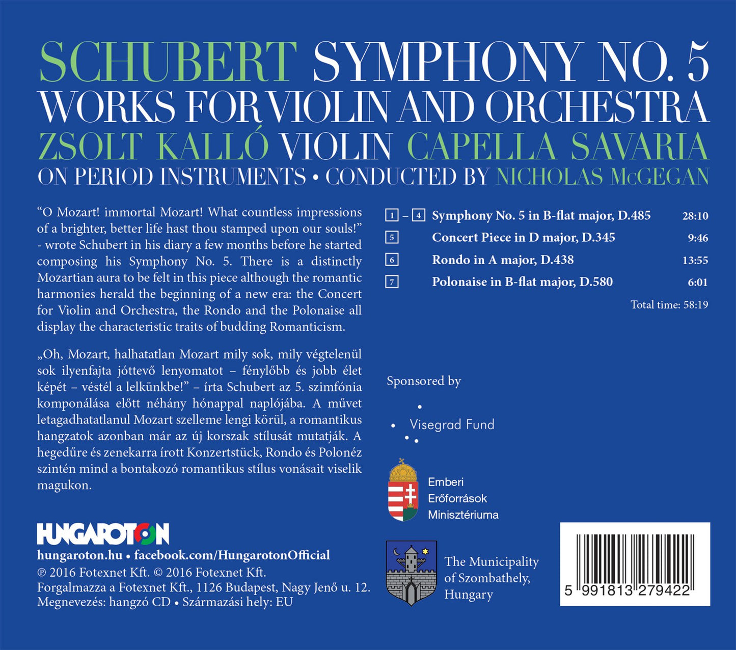 Schubert: Symphony No. 5 and Works for Violin & Orchestra