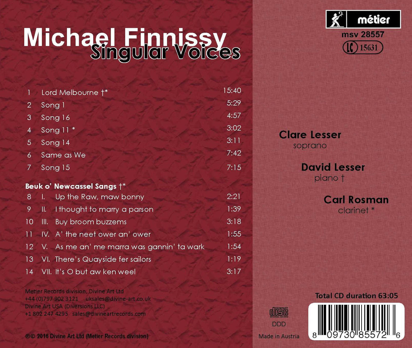 Finnissy: Singular Voices