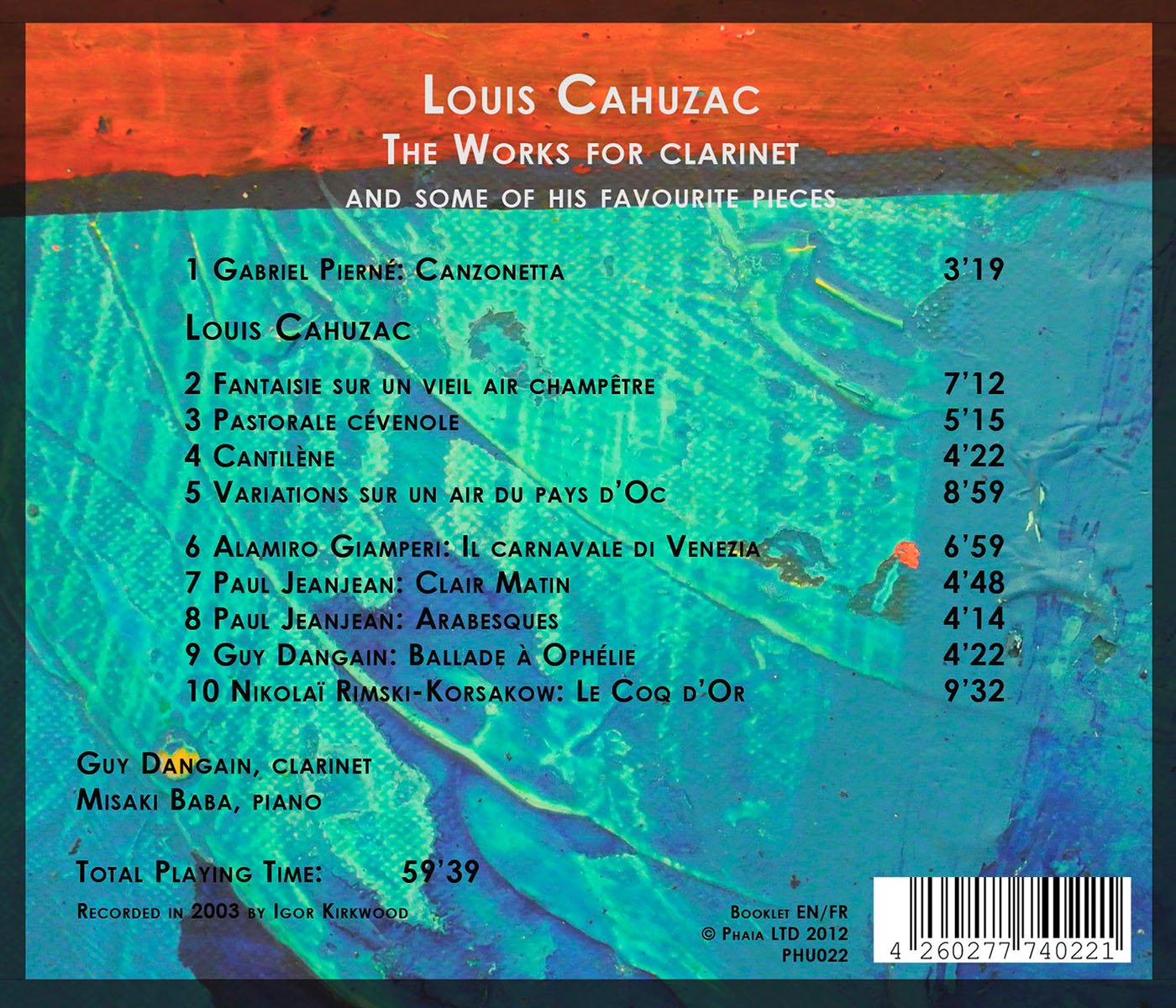 Cahuzac: The works for Clarinet and som his favourite pieces