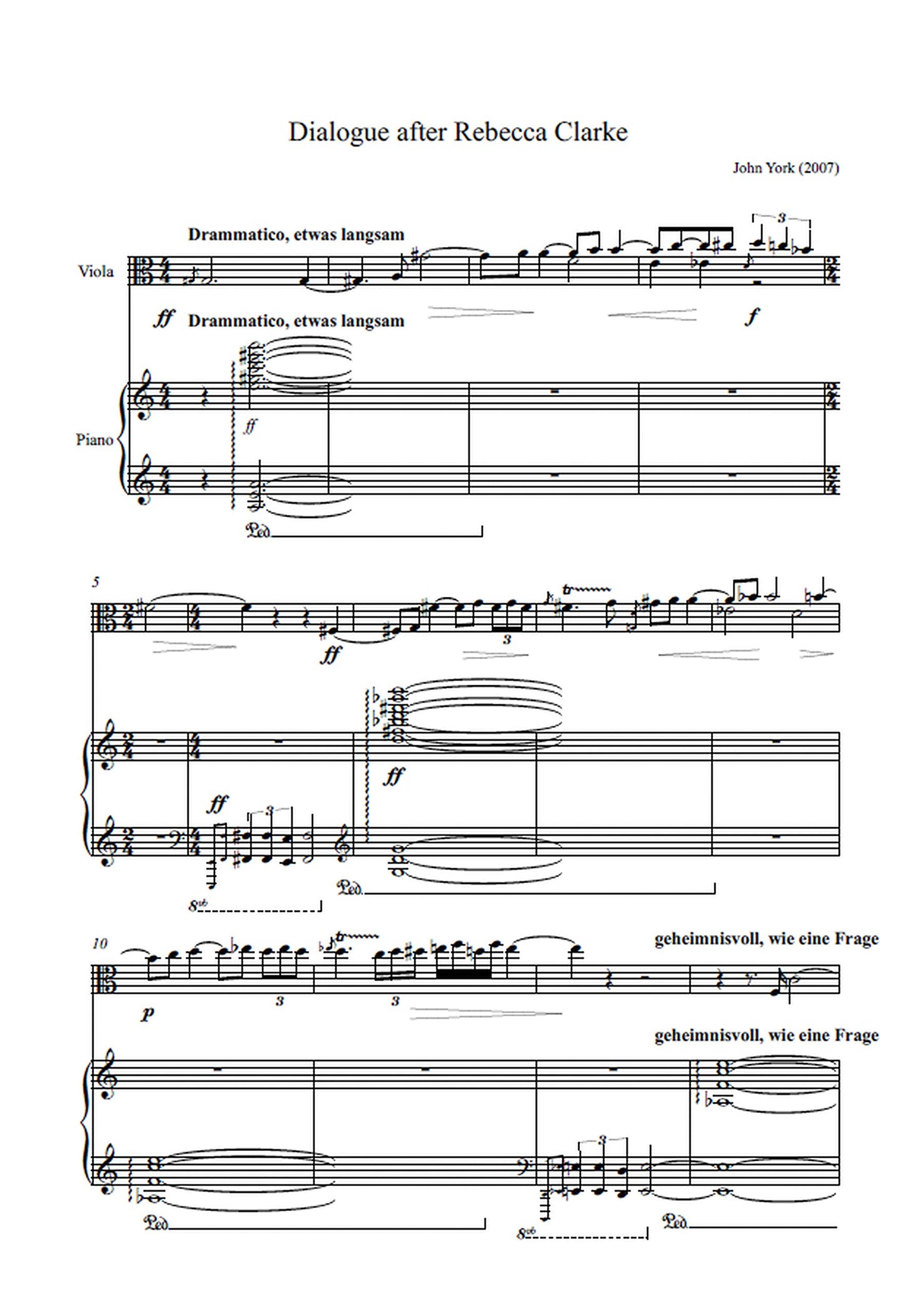 DIALOGUE AFTER REBECCA CLARKE