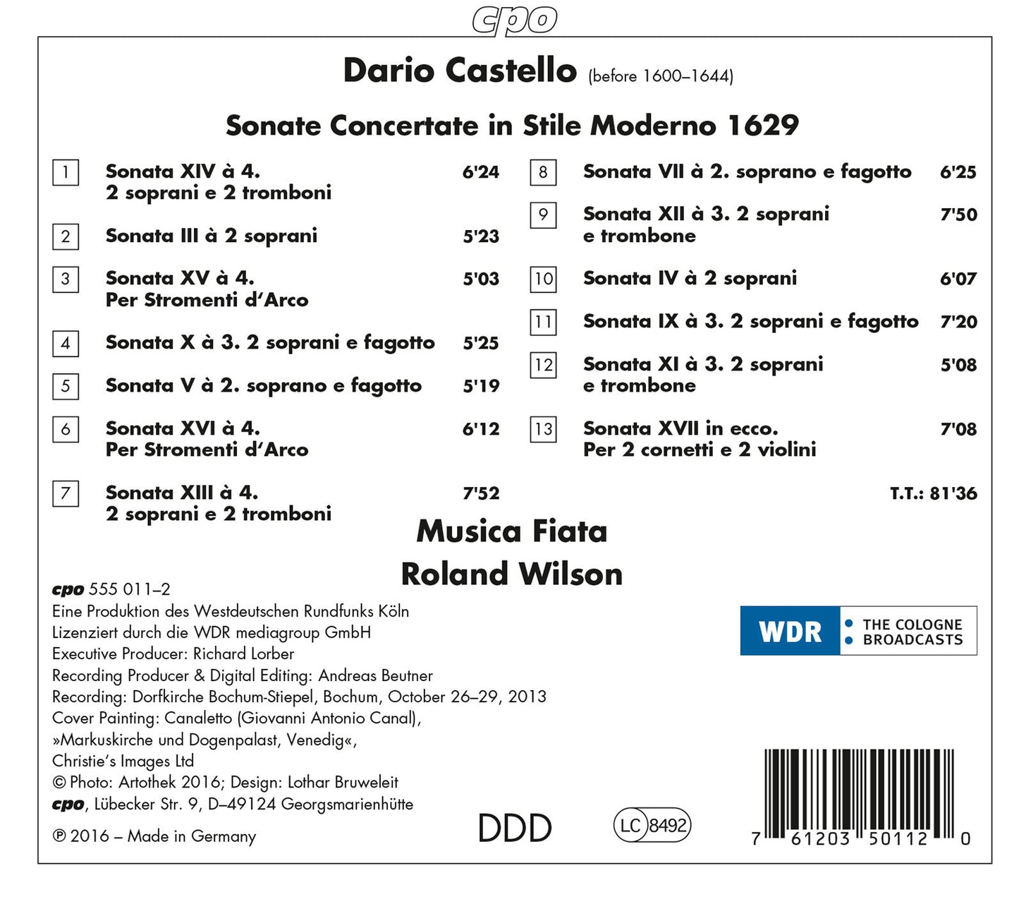 Castello: Sonate Concertate 1629