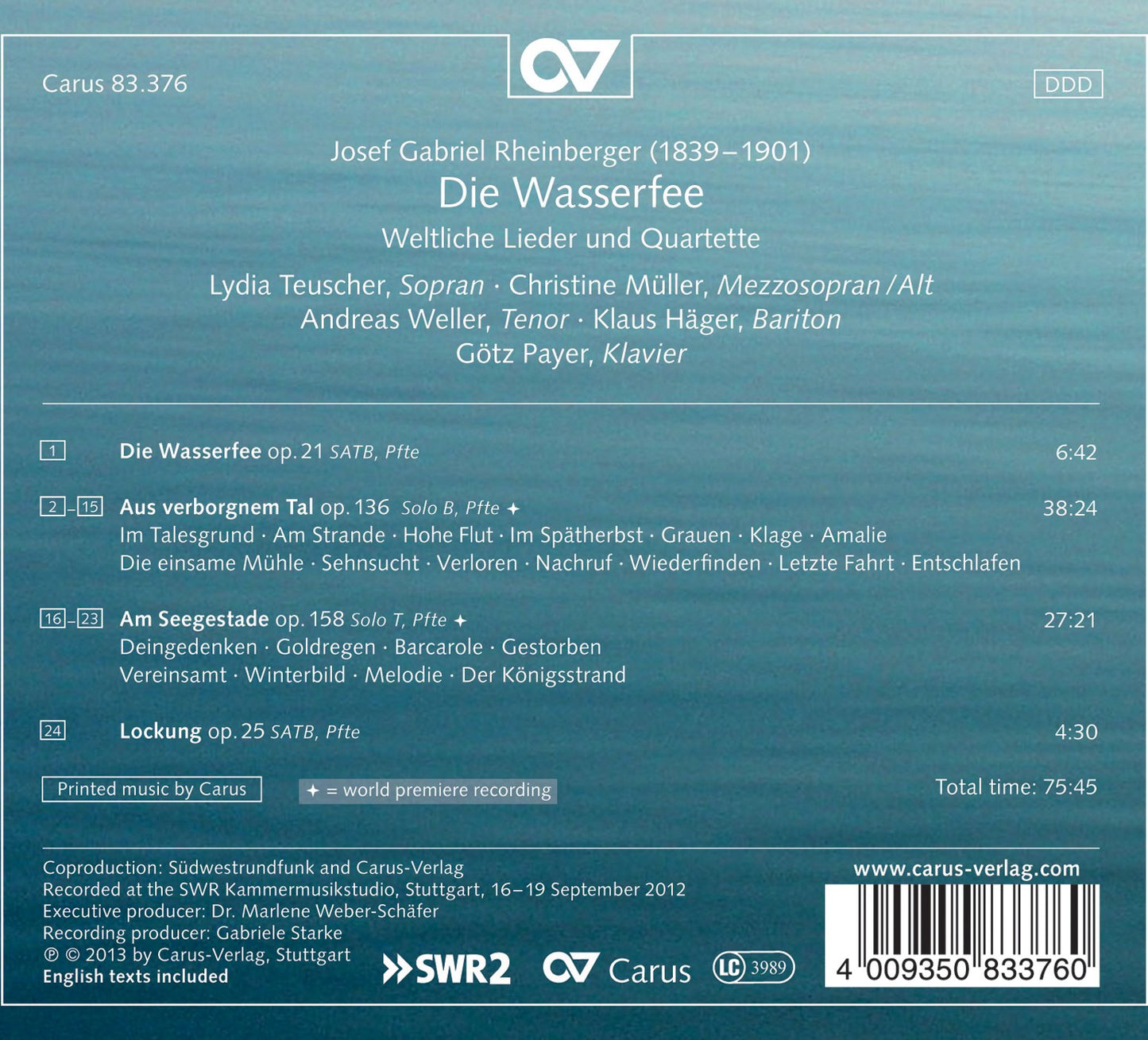 Rheinberger, J. G.: Die Wasserfee