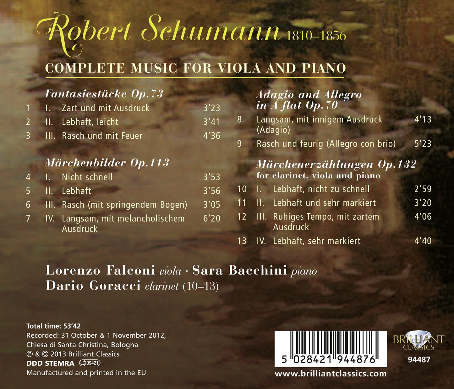Schumann: Complete Music for Viola and Piano