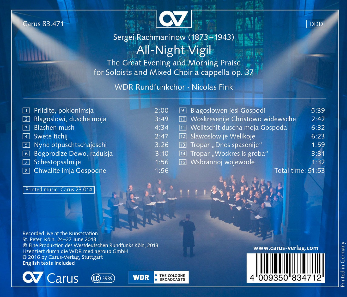 Rachmaninoff: All-night Vigil, Op. 37 "Vespers"