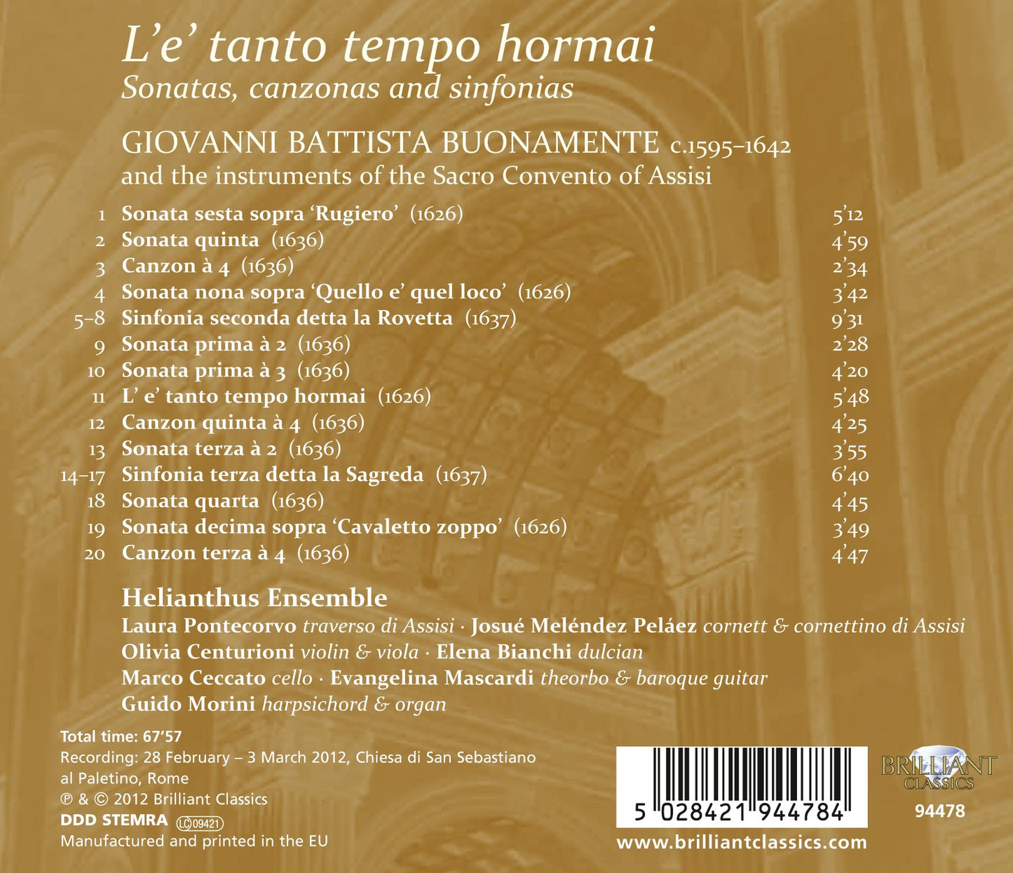 LE TANTO TEMPO HORMAI, SONAT