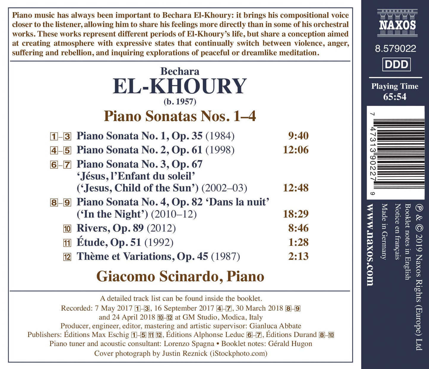 El-Khoury: Piano Sonatas 1-4 - Rivers - Étude - Thème et var