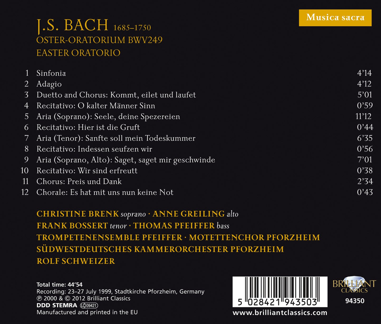 Bach: Easter Oratorio