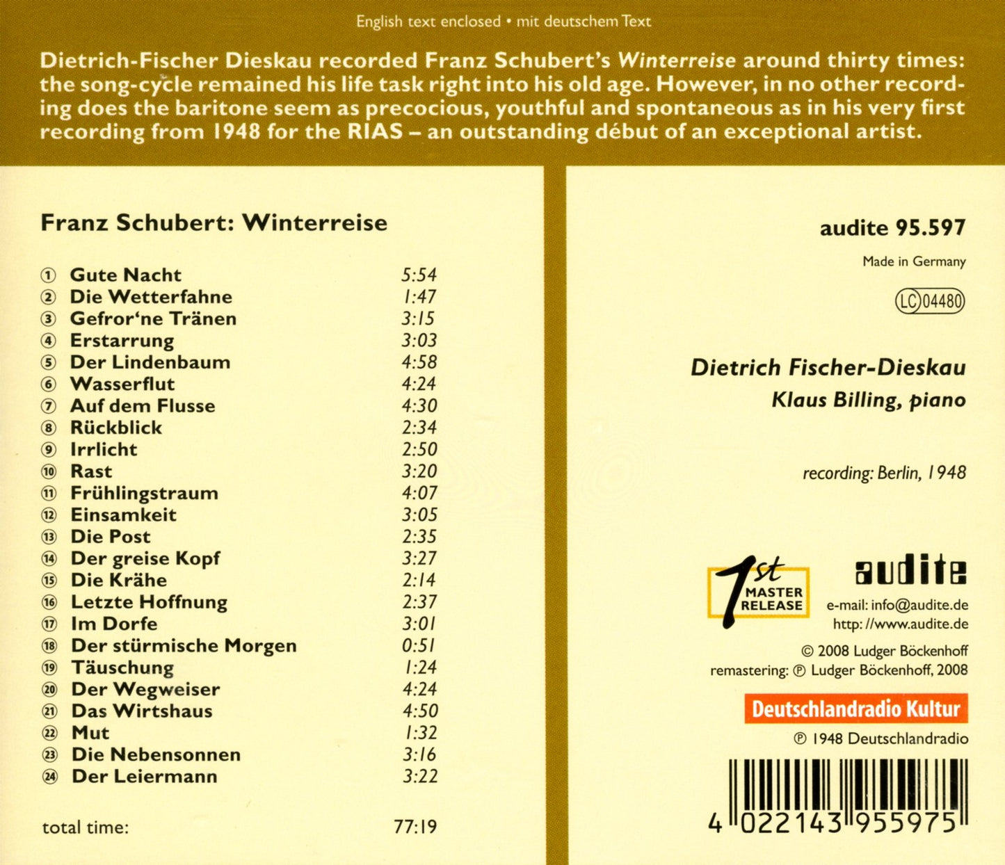 V 5: EDITION FISCHER-DIESKAU