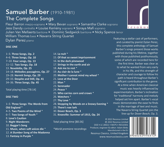 Barber: The Complete Songs
