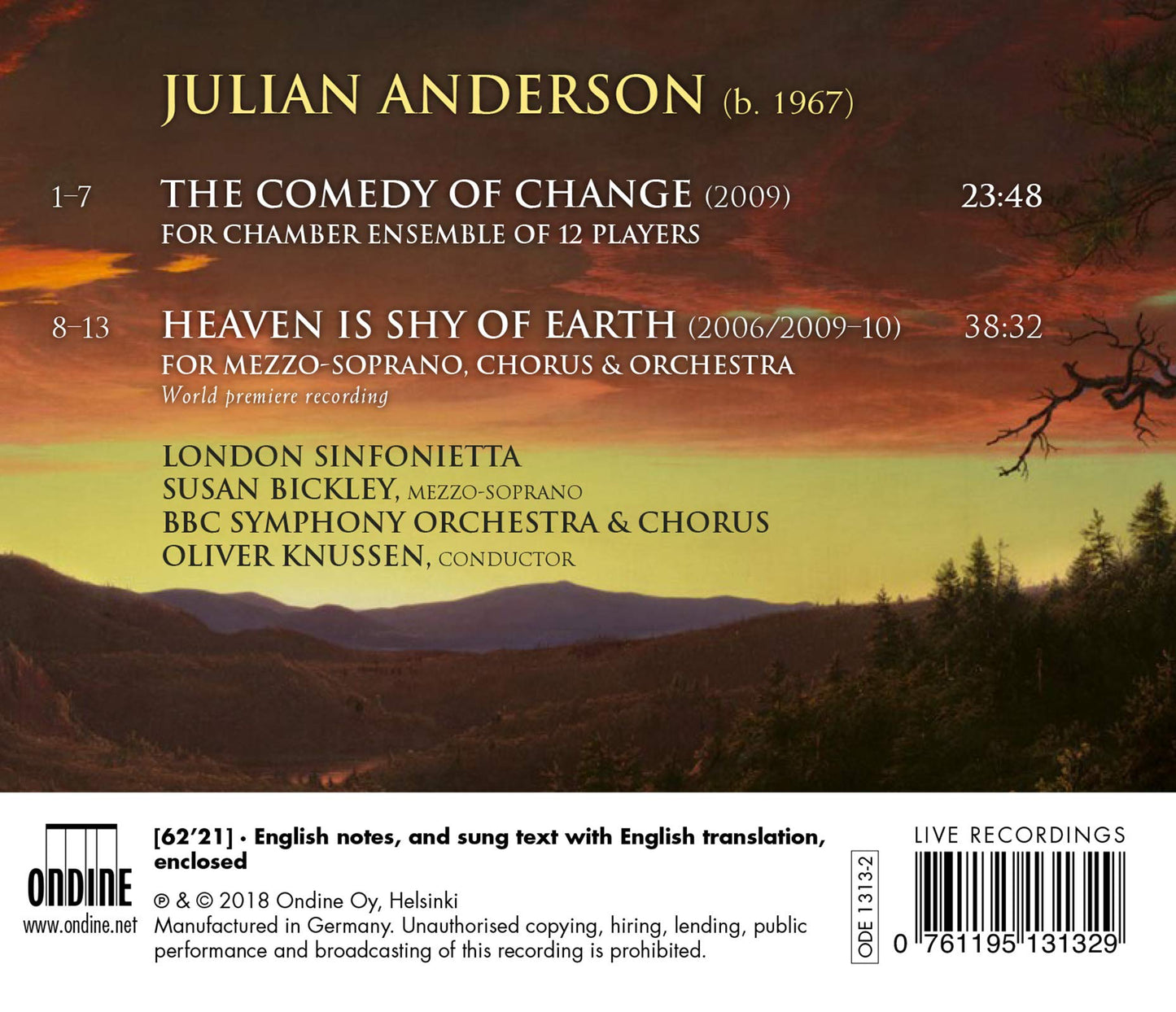 Julian Anderson: The Comedy of Change & Heaven Is Shy of Ear