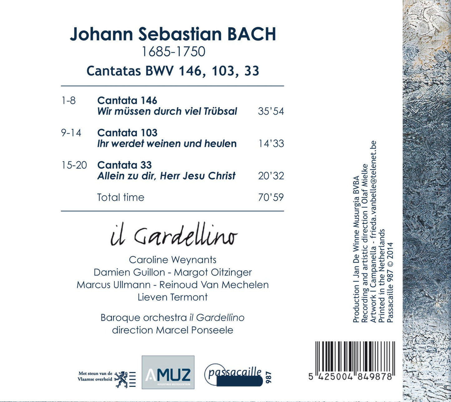 CANTATAS BWV 146, 103, 33