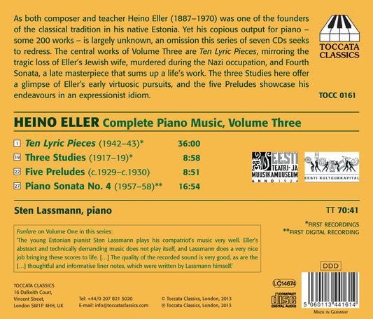 Eller: Complete Piano Music, Vol. 3