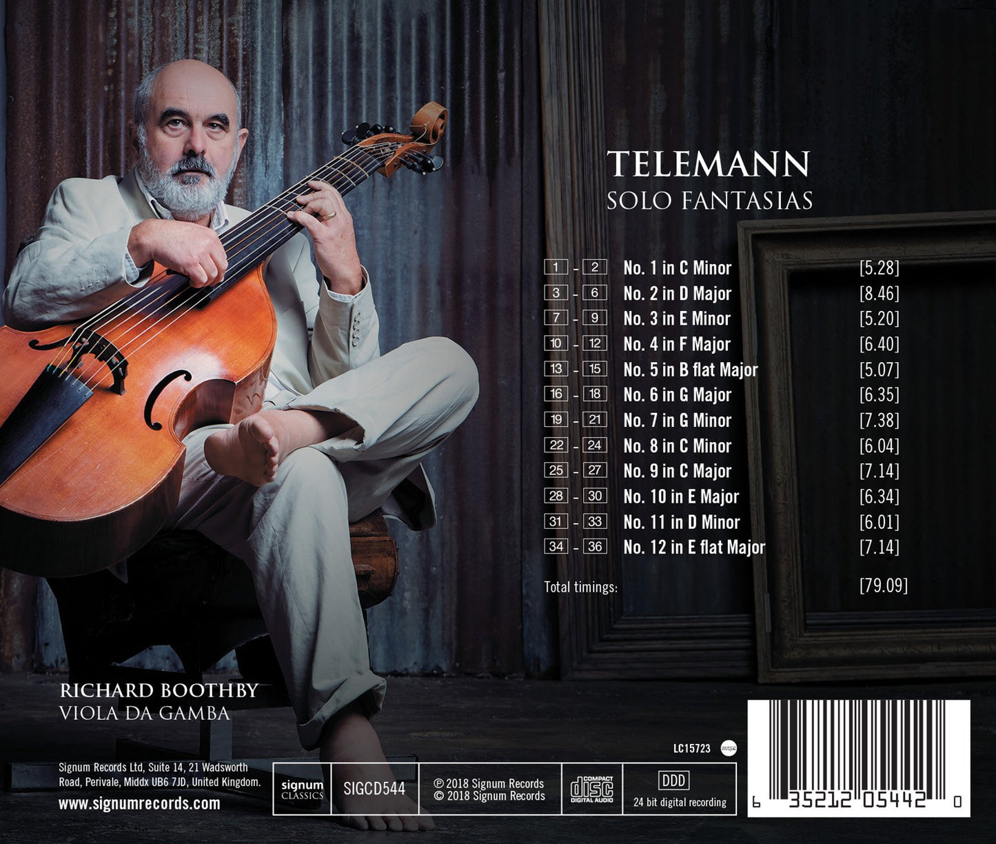 G.P. Telemann: 12 Fantasies for Viola da gamba, TWV 40:26-37