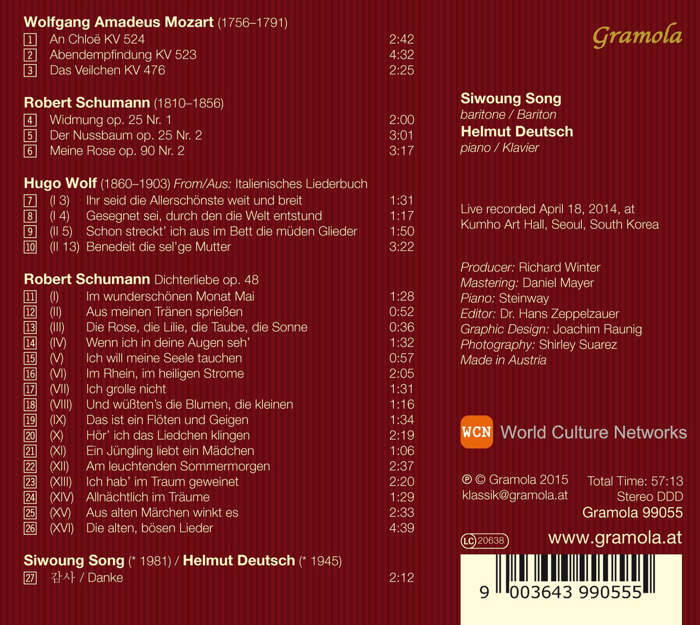 Mozart, Schumann & Wolf: Dichterliebe