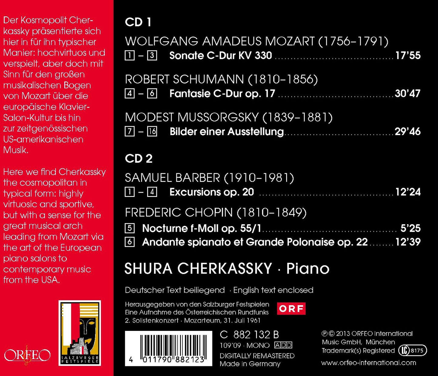 Mozart, Schumann, Chopin & Others: Piano Works (Live)