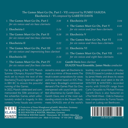 Yasuda: Ekecheiria for voices & bass clarinet