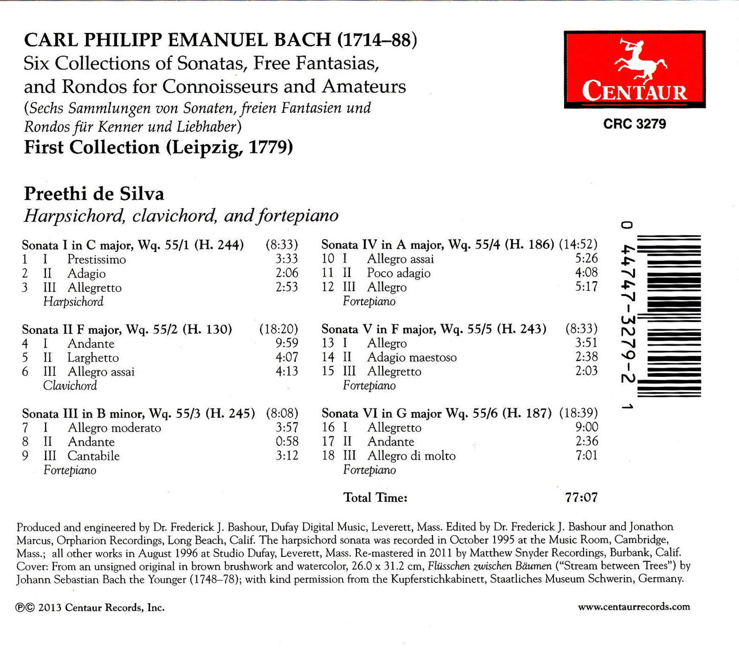 C.P.E. Bach: 6 Collections of Sonatas, Free Fantasias & Rond