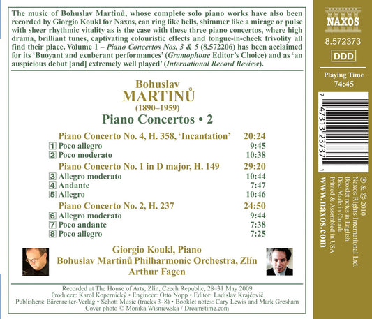 Martinu: Piano Concertos Nos. 1, 2, 4