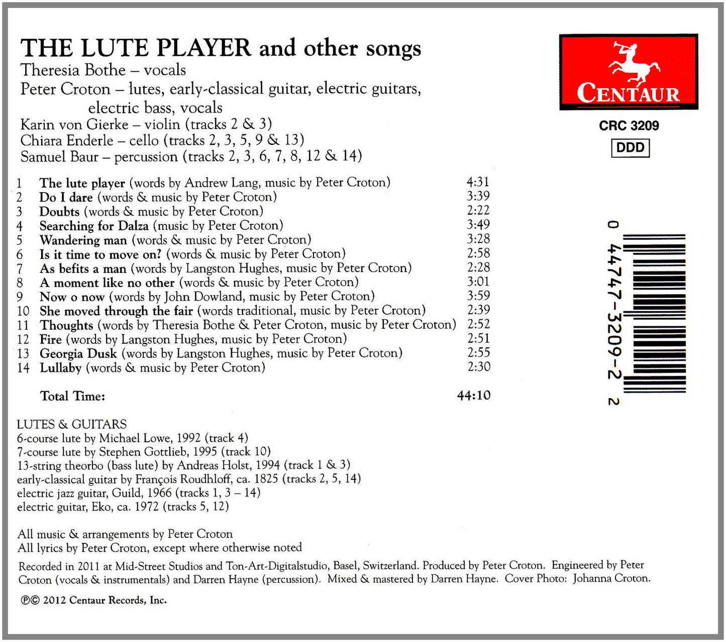 The Lute Player and Other Songs