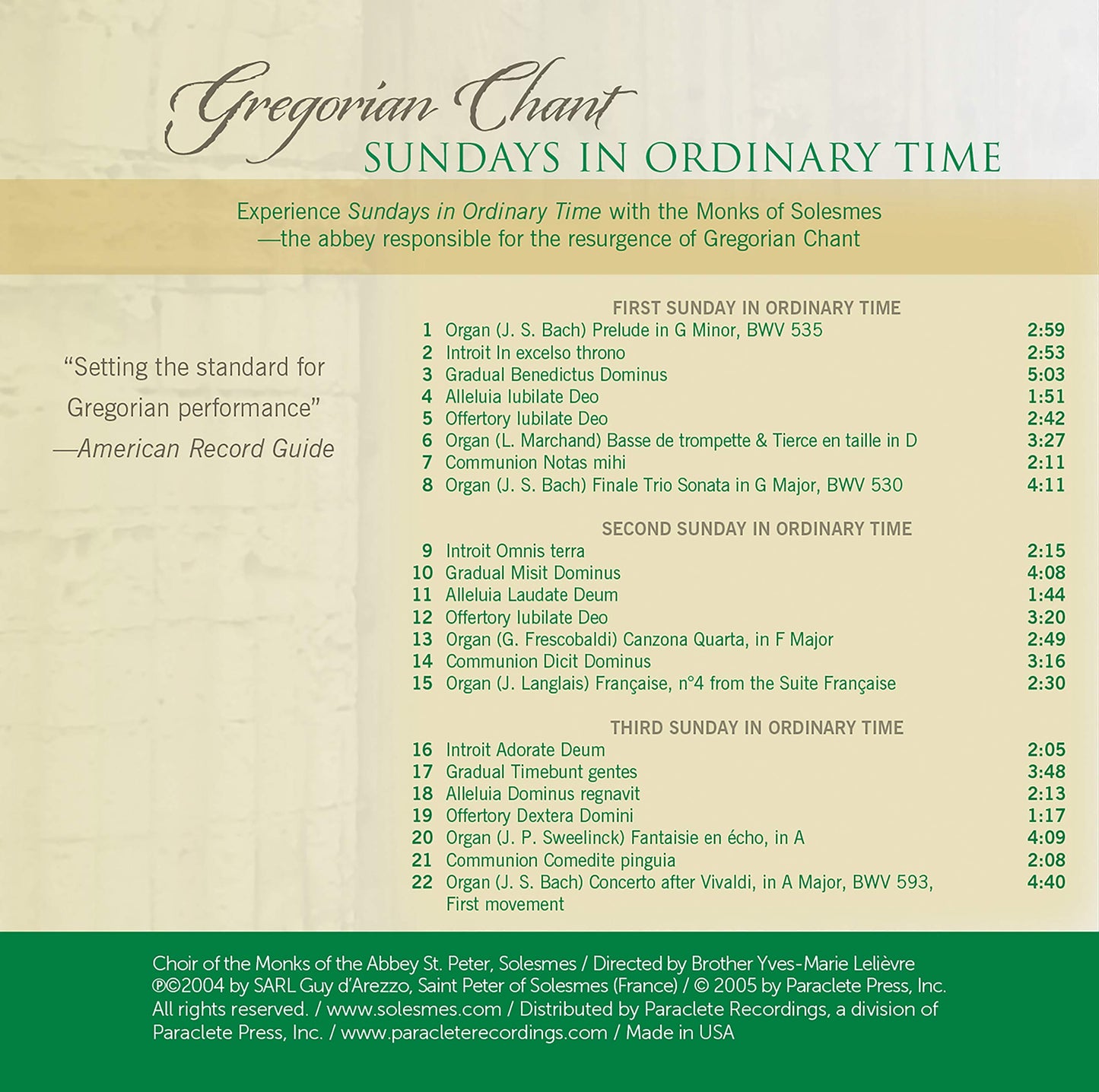 SUNDAYS IN ORDINARY TIME