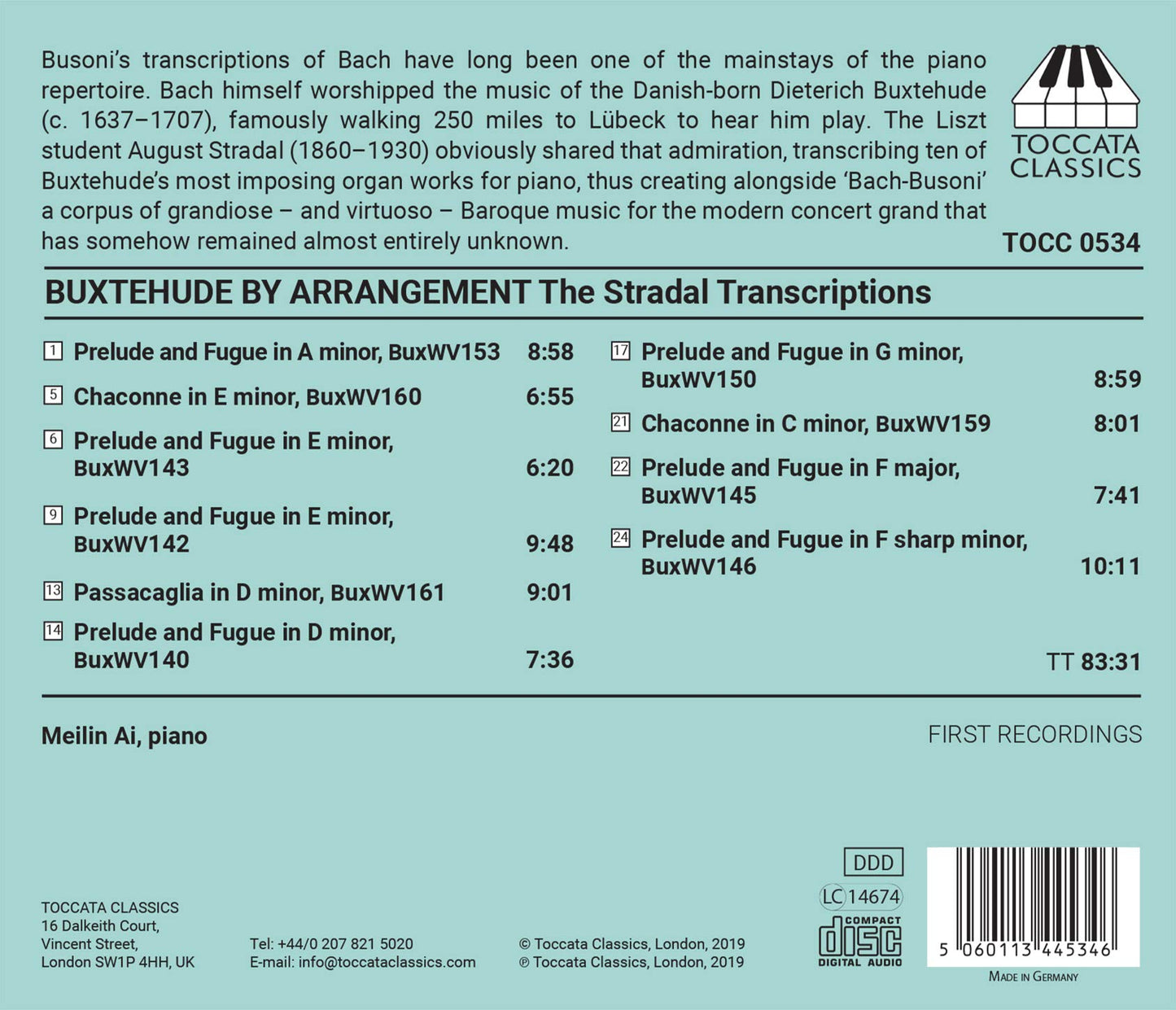 Buxtehude by Arrangement: The Stradal Transcriptions