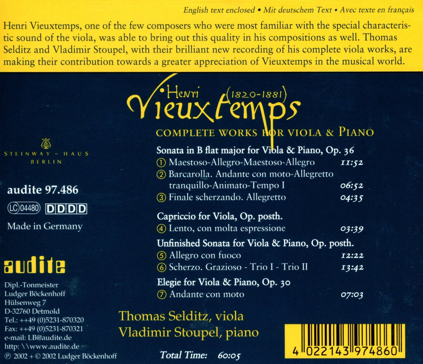 COMPLETE WORKS FOR VIOLA & PIA