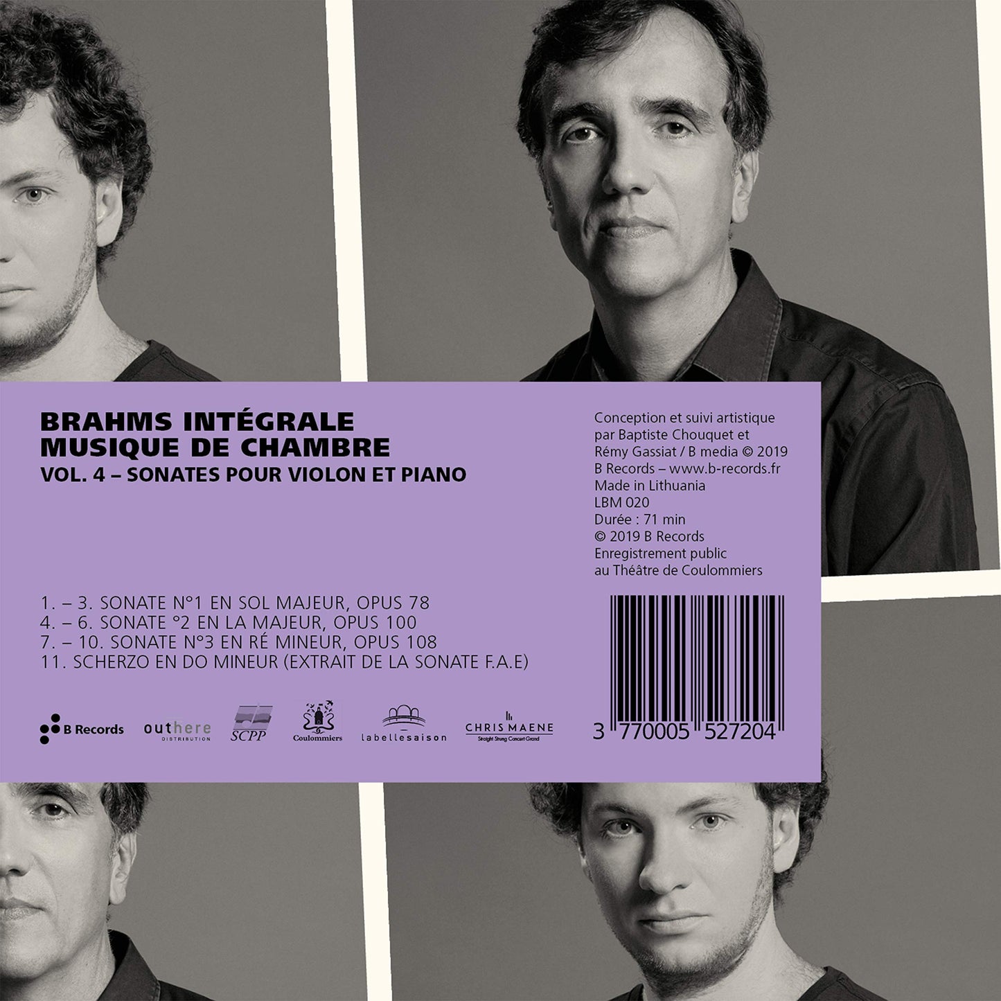Brahms: Sonates pour violon et piano (Intégrale musique de c