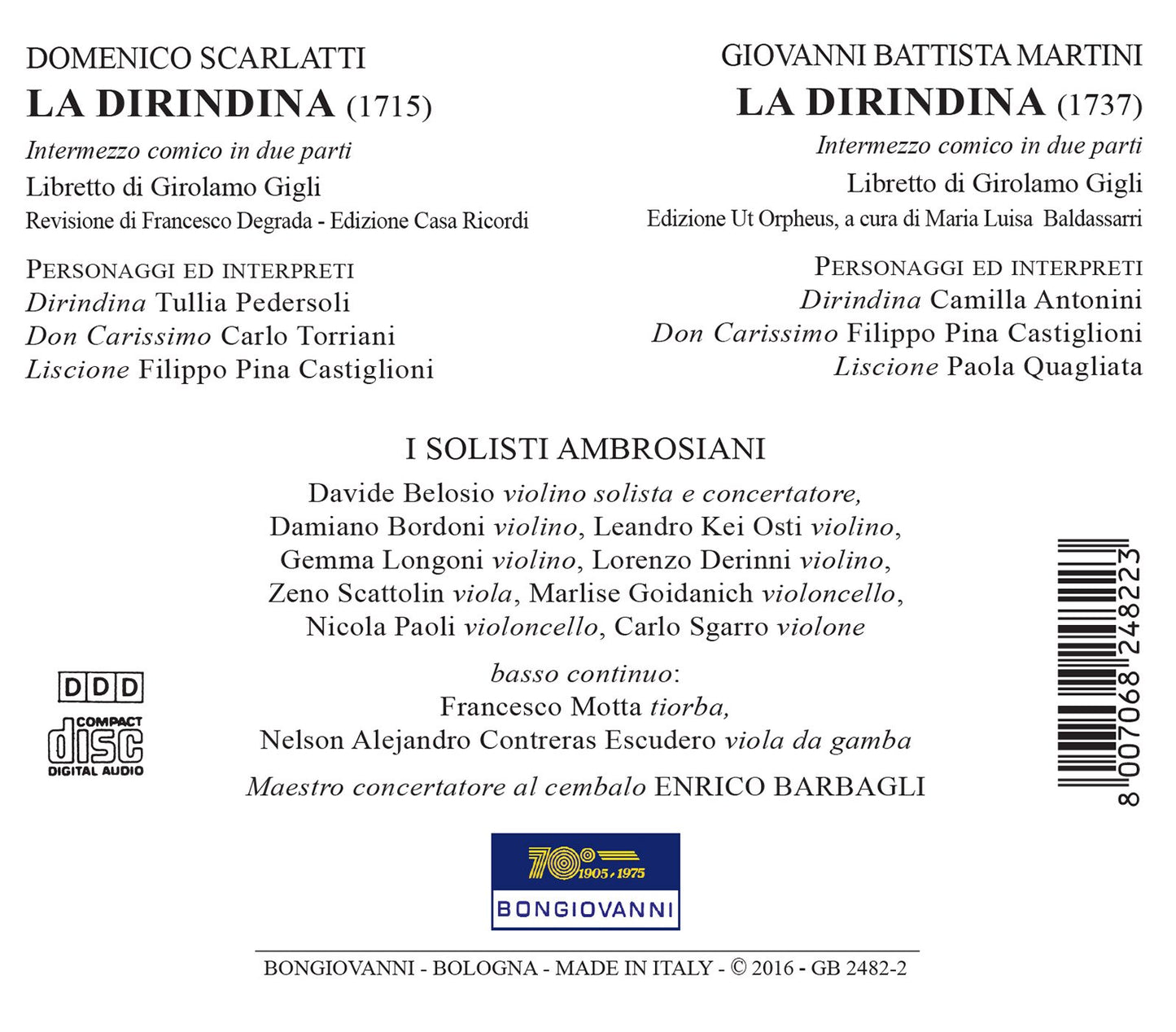 Martini & Scarlatti: La Dirindina