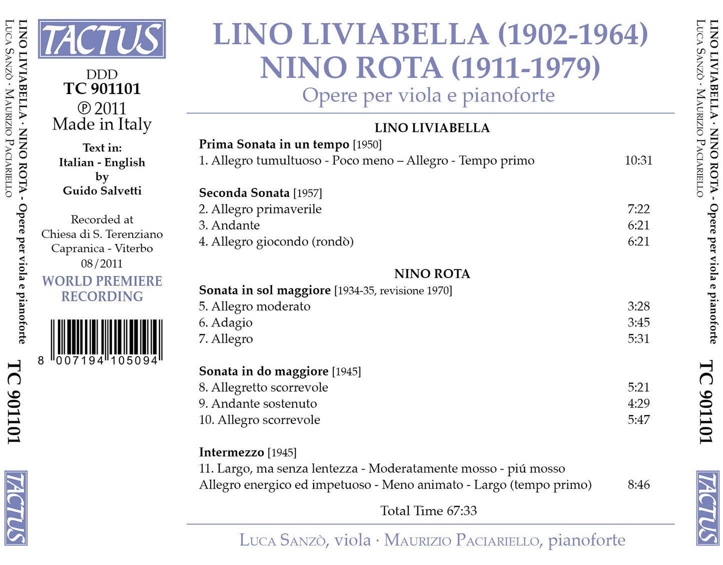 Liviabella - Rota: Viola Sonatas