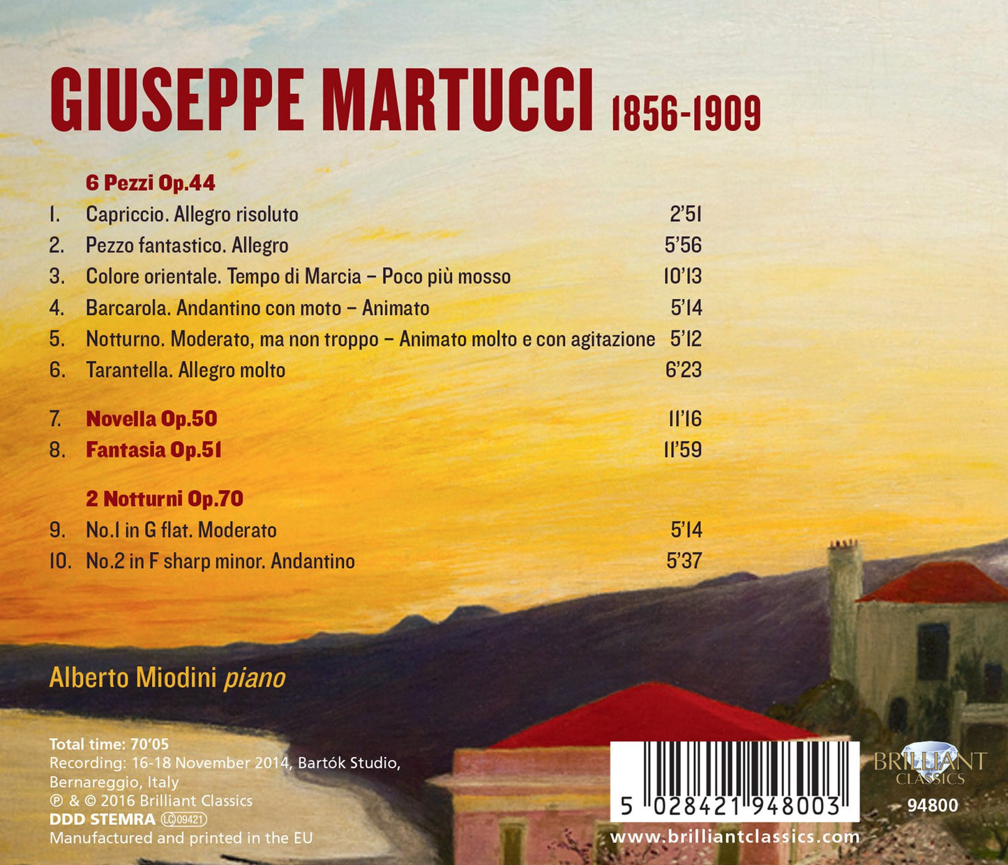 Martucci: Piano Music