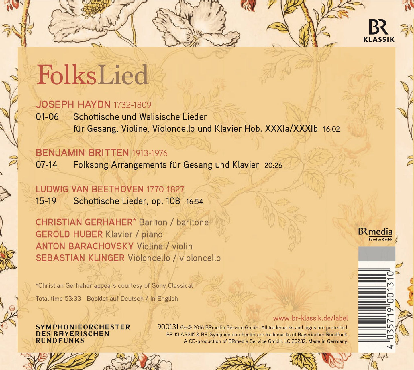 Beethoven, Britten & Haydn: FolksLied (Live)