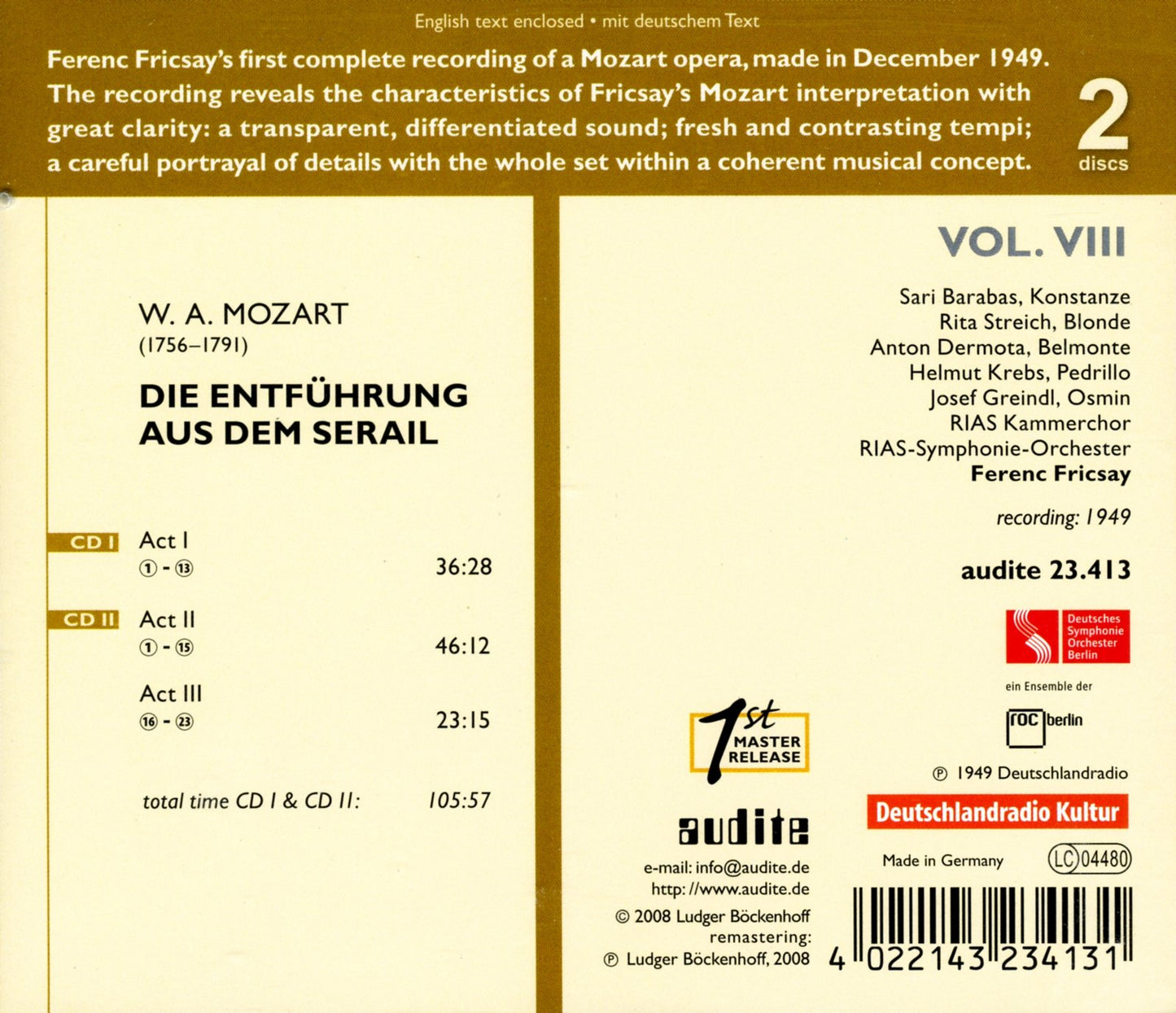 V 8: EDITION FERENC FRICSAY -