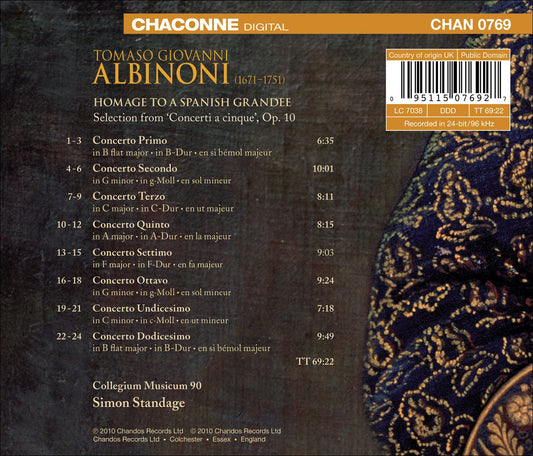 Albinoni: Concerti a cinque, Op. 10