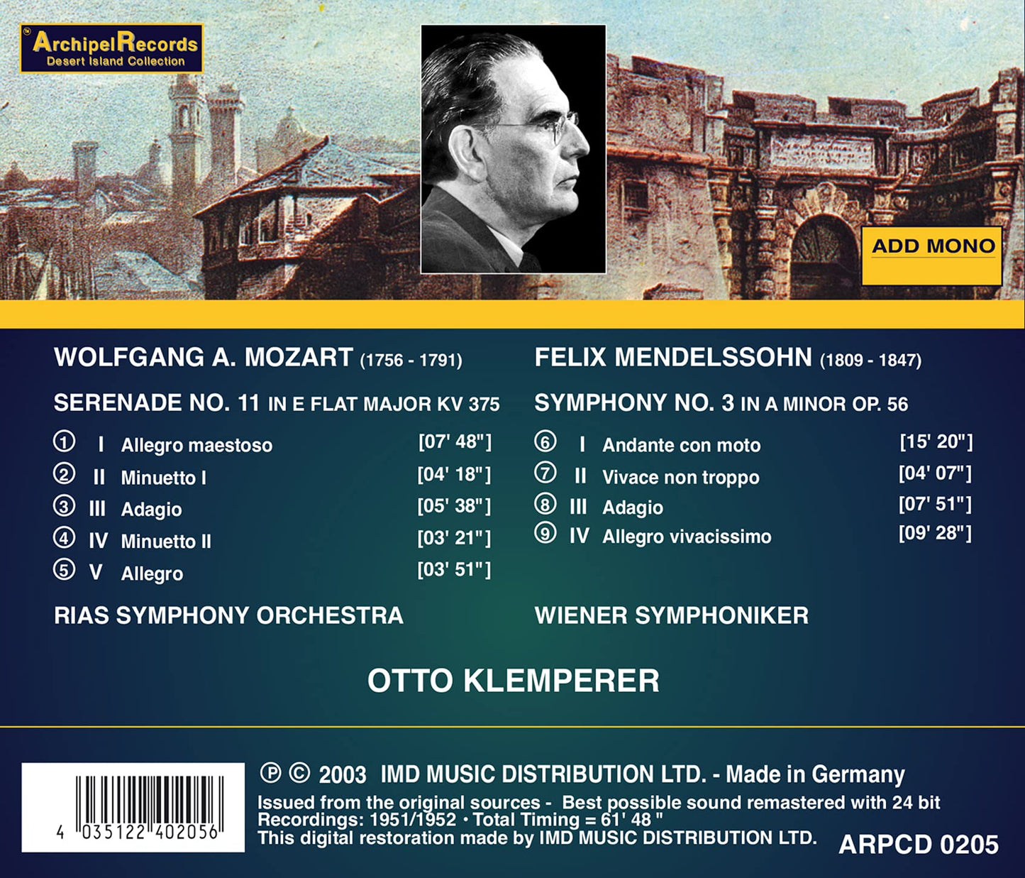 Otto Klemperer conducts Mozart and Mendelssohn