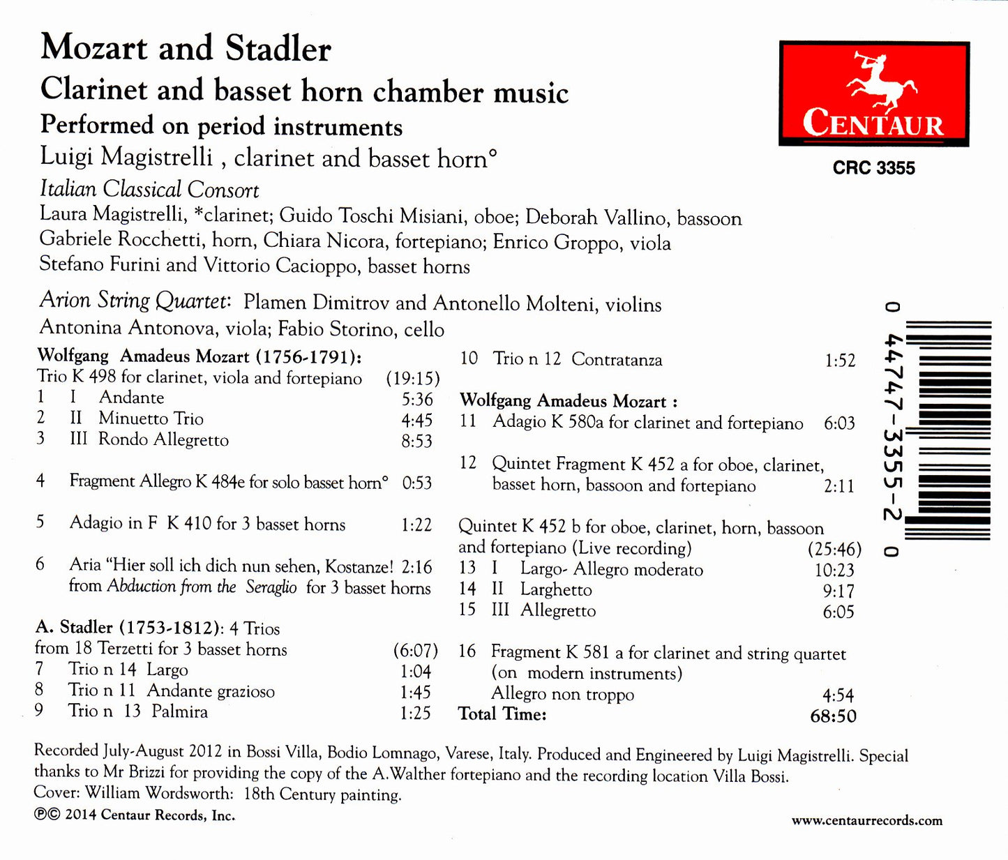 Mozart & Stadler: Clarinet & Basset Horn Chamber Music